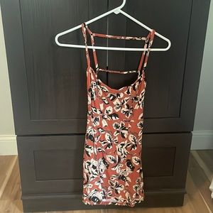 Open back orange floral free people mini dress